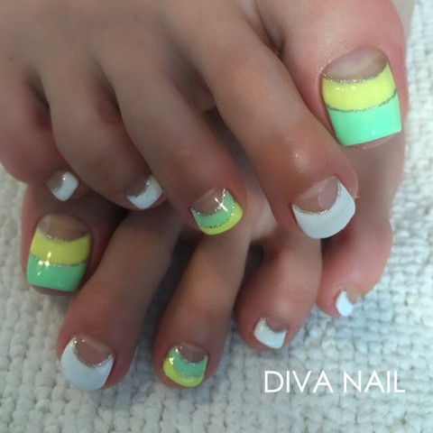 フットネイル ダブルフレンチ 名古屋市千種区東山通 プライベートネイルサロン Diva Nail