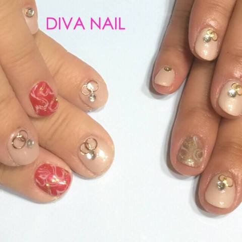 ワンカラー ハートアート 名古屋市千種区東山通 プライベートネイルサロン Diva Nail